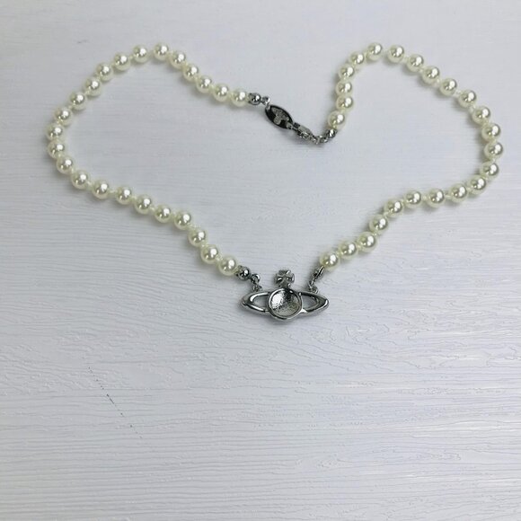 NWT Vivienne westwood Silver Orb Pearl Choker Necklace - Picture 8 of 13